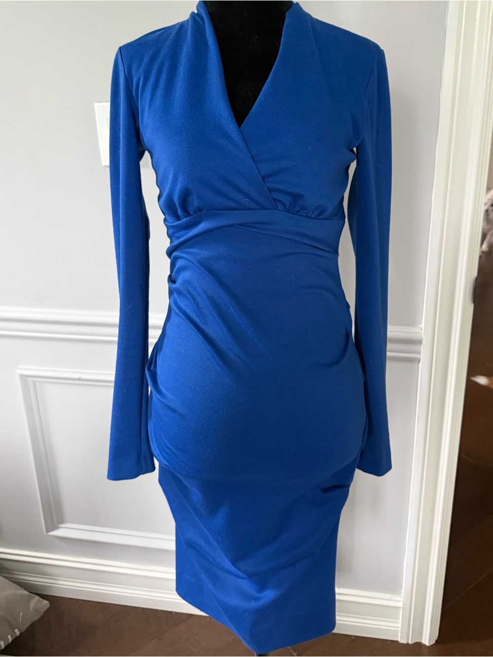 NICOLE MILLER V-Neck Knee-Length long sleeve Dress size P/2
